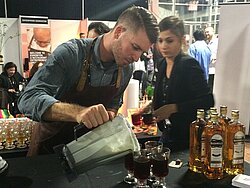 Jeff Bell of PDT in New York mixes up his St. Columb's Coffee cocktail
